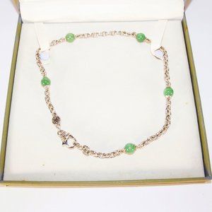 Judith Ripka Sterling Collection Green Agate Necklace in Original Boxes